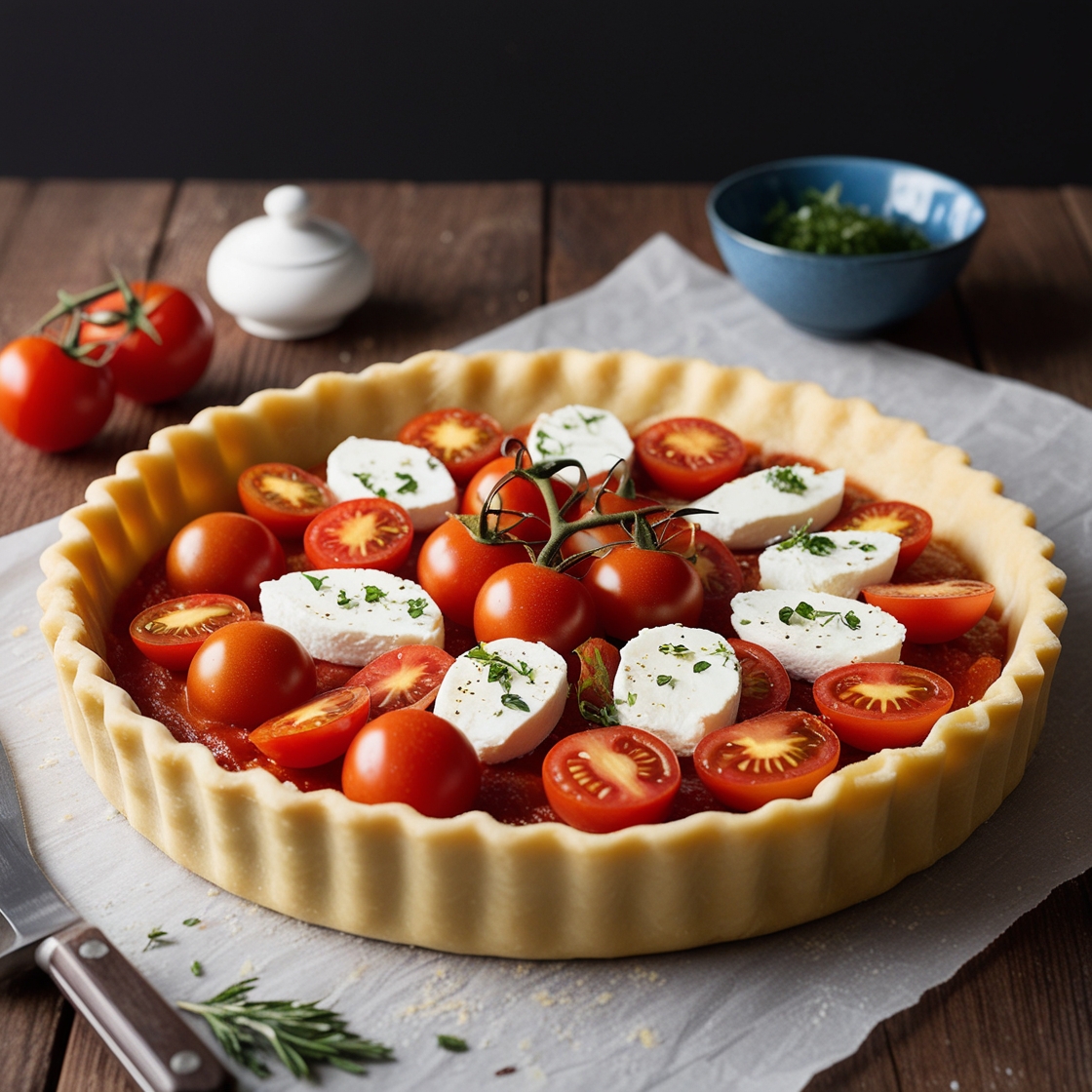 Tarte fine tomate chevre